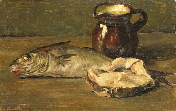 Still Life with Cod by Willem Roelofs